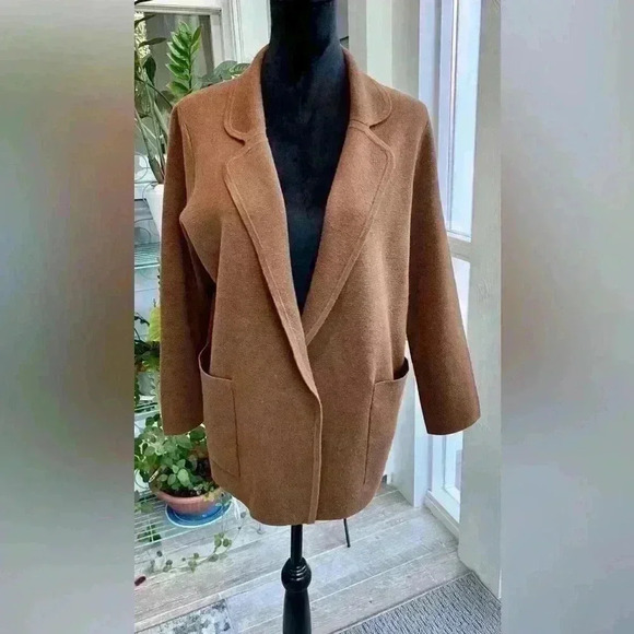 J.Crew open front cardigan with two deep pockets in a Heather brown XS loose fit - Picture 1 of 8